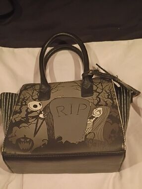 Hot Topic Black & Gray Halloween RIP Tombstone Satchel